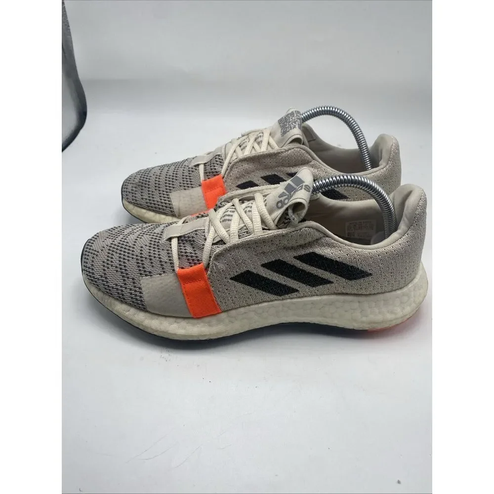 Adidas Shoes Men Size 9.5 Boost Beige White Athletic Running Trainers 3844